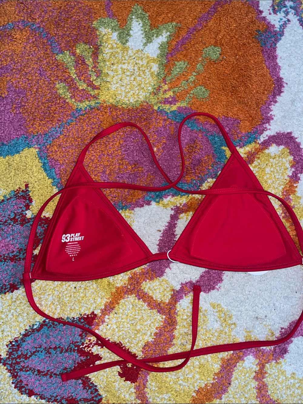NEW WITH TAGS LARGE LILY SCARLET RED 93 PLAY STREET MINIMAL TRIANGLE BIKINI - Picture 6 of 6